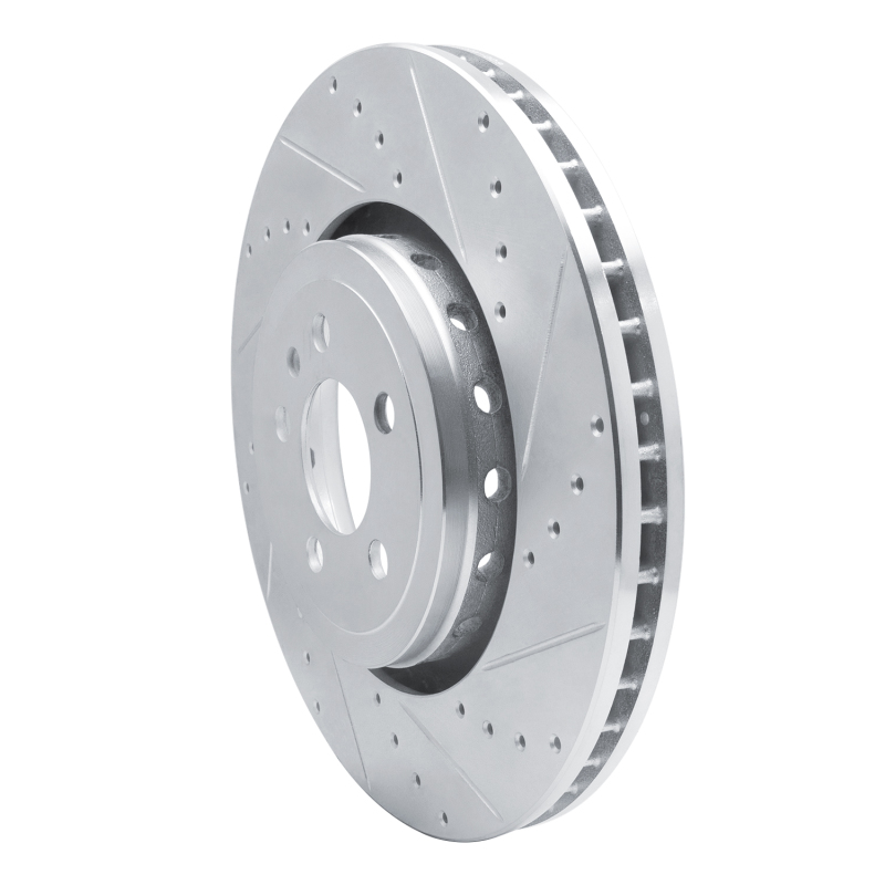 Dodge Charger Brake Rotor (1) - Front Right - R1 Concepts - Drilled & Slotted - Silver - `14-`23